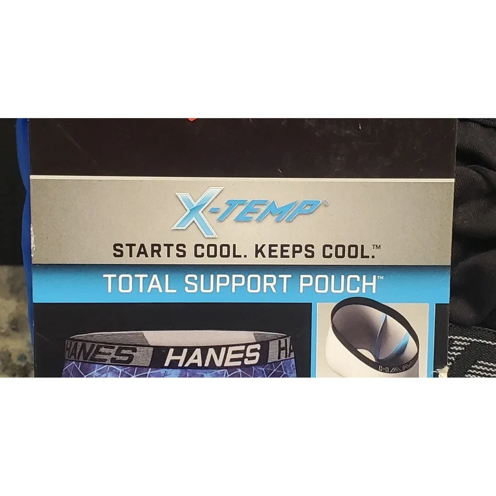 Mens 3-Pack Hanes X-Temp Support Pouch Tagless Boxer Briefs Regular‎ Length S